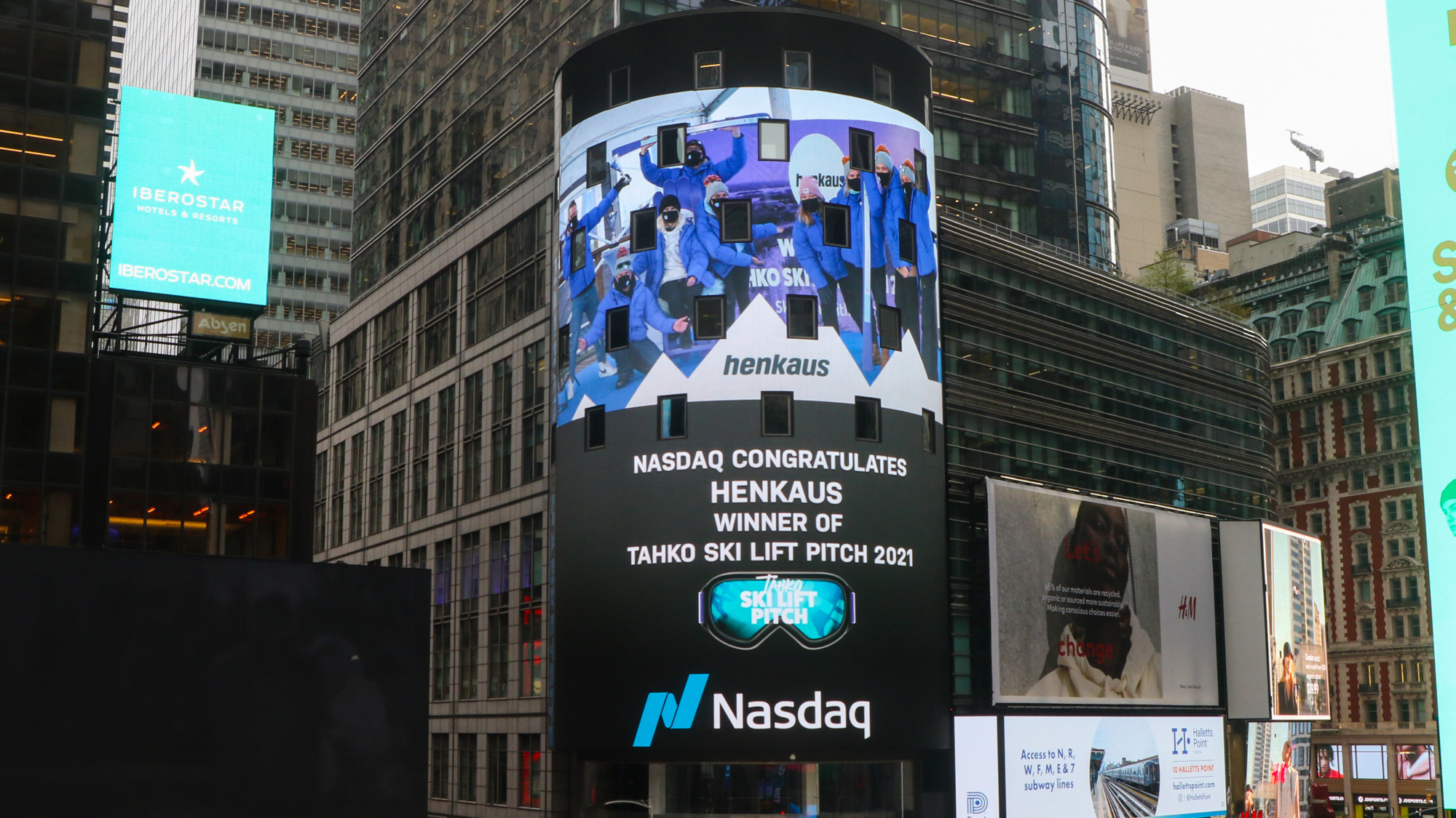 Nasdaq congratulates Henkaus in Times Square, New York